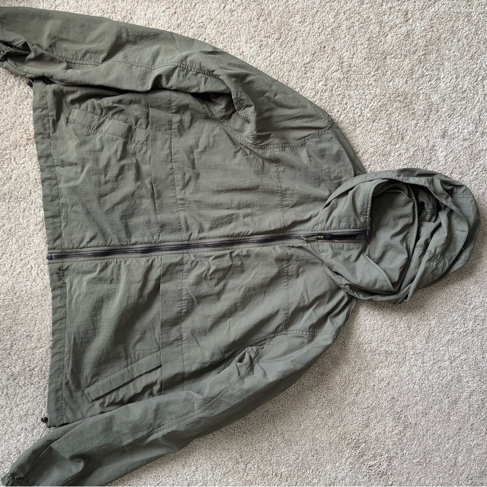 Eddie Bauer Olive Hooded Windbreaker
